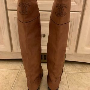 Chanel riding boots size 39 brown 100% authentic